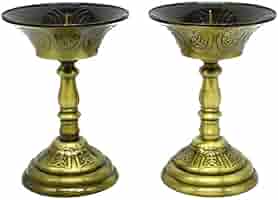 Amazon｜燭台 火立1対 2個セット 真鍮 蝋燭立て ろうそく立て